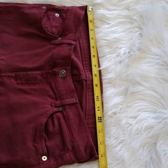 7 for All Mankind The Skinny Burgundy Cropped Jeans - Picture 11 of 16